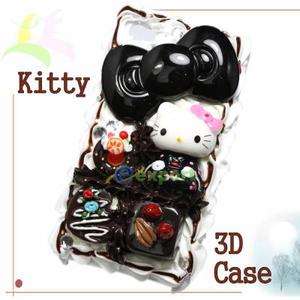 3D Cute Lovely Hello Kitty Chocolate Cake Case For iPhone 4 4G  