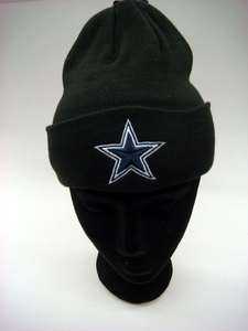   Cowboys Black Navy Blue White Authentic NFL Skully Winter Hat  