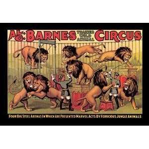  Vintage Art Al G. Barnes Trained Wild Animal Circus 