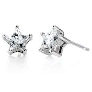 Skys CZ Cubic Zirconia Star Stud Earrings Jewelry