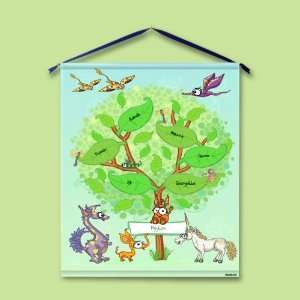  Kidlandia Family Tree Regular Canvas Scroll, Green 