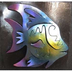    Tropical Angel Fish Mini Metal Wall Art Frame