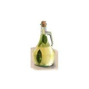   Green Glass Olive Oil Bottle w/ Cork Stopper