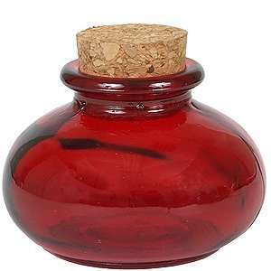  3.4oz Red Glass Bean Jar, small 