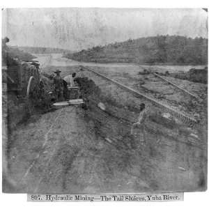   Hydraulic Mining  The Tail Sluices, Yuba River 1866