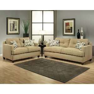  2pc Traditional Modern Fabric Sofa Set, BN AUK S3