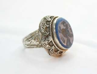   SEAL .925 STERLING SILVER RING   SIZE 6 7 8 10 BIRD INTAGLIO  