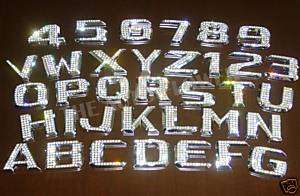 ICED OUT Emblem Chrome Letter Number Swarovski Crystal  