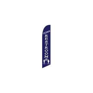 Clean Restroom 12 foot SUPER Swooper Feather Flag With Heavy Duty 15 