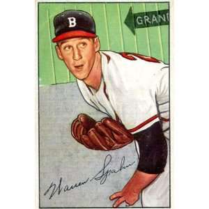  Warren Spahn Unsigned 1952 Bowman Card Sports 