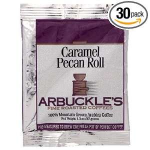 Arbuckles Fine Roasted Coffee, Caramel Pecan Roll, Ground, 1.3 Ounce 