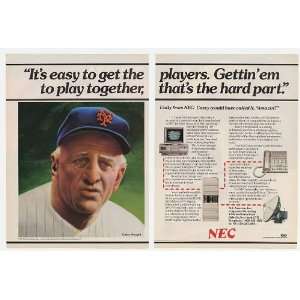  1987 Casey Stengel Photo NEC Computers 2 Page Print Ad 