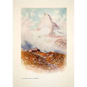  1907 Color Print Matterhorn Riffelberg Mountain Pennine 