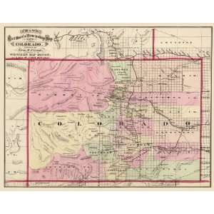  STATE OF COLORADO (CO) BY GEORGE F. CRAM 1875 MAP