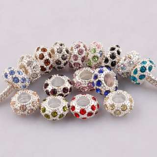 Pc80 Silvery Bead Inlay Mixed Crystal For Bracelets 20x  