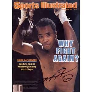  Autographed Sugar Ray Leonard Picture   Sports Illustrated 
