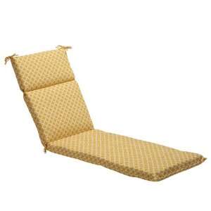  Pillow Perfect Outdoor Yellow/White Geometric Chaise Lounge 