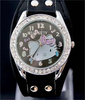 New Quality Black HelloKitty Women Lady Girl Wrist Watch, DK5 BK 