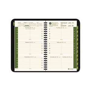  Recycled Weekly/Monthly Appointment Book, Green, 4 7/8 x 