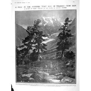  1909 MONT COLLON ALPS MOUNTAINS WALLER MANNING JOHNS