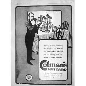  1907 ADVERTISEMENT COLMANS MUSTARD WAITER MAN TABLE