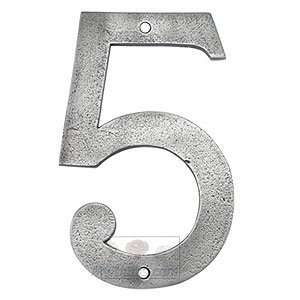   bronze numerals 5 in silver pewter rustic bronze