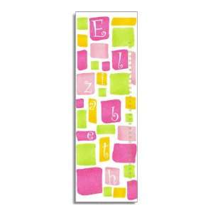    Pink & Green Color Block Personalized Growth Chart 