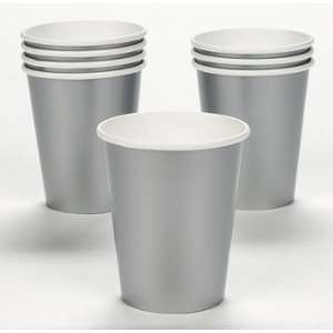  Metallic Silver Party Cups   Tableware & Party Cups 