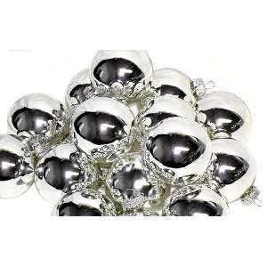 Club Pack of 36 Shiny Silver Glass Ball Christmas Ornaments 2.75