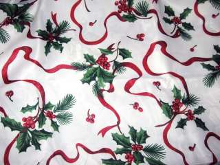   Christmas Winter Holly Berries Fabric Tablecloth   NEW   