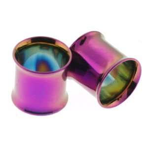  Purple Colorline Anodized Double Flare Flesh Tunnels   1/2 