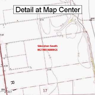  USGS Topographic Quadrangle Map   Sikeston South, Missouri 