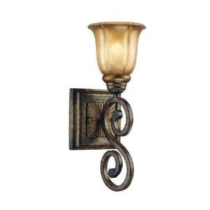   Light 15ö Bromption Bronze Wall Sconce with Dover Mist Glass 6331 561