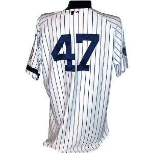 Sidney Ponson #47 2008 Yankees Game Issued Home Pinstripe Jersey w All 