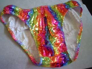 Men Shiny Rainbow Reptile Print Bikini Rise Brief s m l or xl New Made 