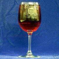 US Coast Guard Emblem etched wine glasses, set of 4  