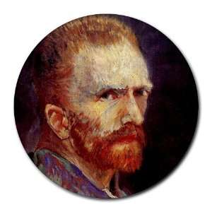  Self Portrait 9 By Vincent Van Gogh Round Mouse Pad 