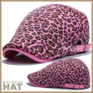 Hot Pink Chic Fashion Flat Cap Ivy Hat Belt Side ib069p  