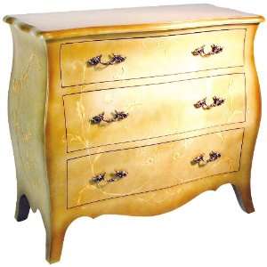  Hand Painted Ivory Bombe Chest