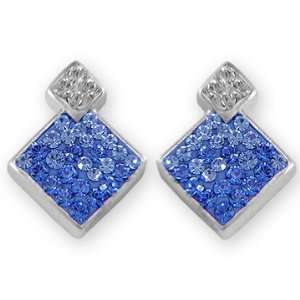 Ashley Arthur .925 Silver Sapphire Crystal Geometric Earrings. Made 
