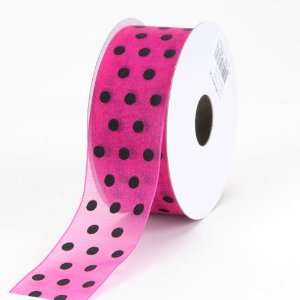   Polka Dot 1 1/2 inch 25 Yards, Shocking Pink