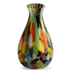  Carnival Colors Murano Hand blown Vase Patio, Lawn 