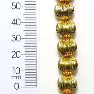    Round Pleated Metal Beads 8 Inch Strand Arts, Crafts & Sewing