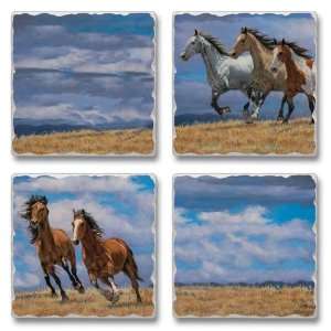  Over the Top Horse Tumbled Coasters