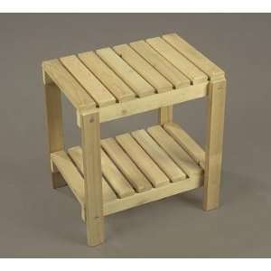   Cedar Log Style Indoor Double Shelved Wooden End Table