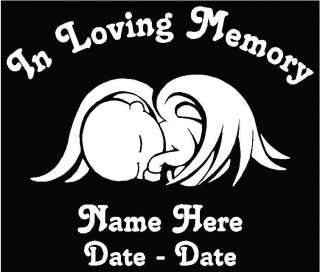 In Loving Memory Angel Baby Memorial Decal Pers 6.5W  