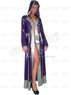 Latex/Rubber 0.45mm Nun Robe catsuit cross hoody coat  