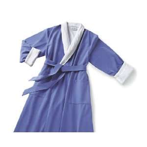 Luxurious Microfiber Robe Wedgewood with White Shawl Collar 85% Poly 