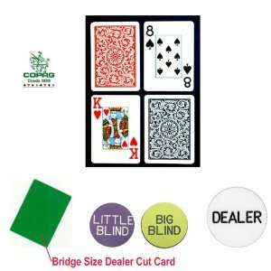  Copag™ Bridge Size PLASTIC Playing Cards & Dealer Kit 