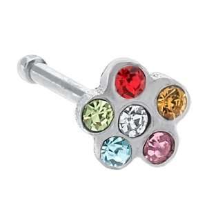  Prism CZ Dewdrop Wildflower Nose Bone Jewelry